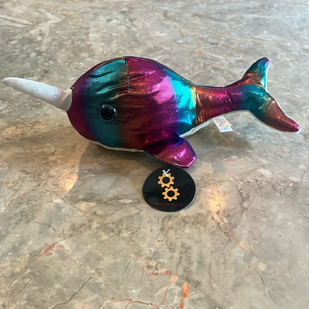 NWT Metallic Rainbow Stuffed Animal Narwal Toy Works
